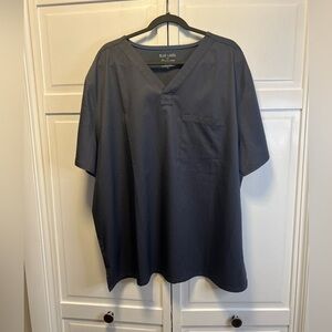 Blue Label by Healing Hands Men's James Scrub Top Size Men’s 2X Color Gray